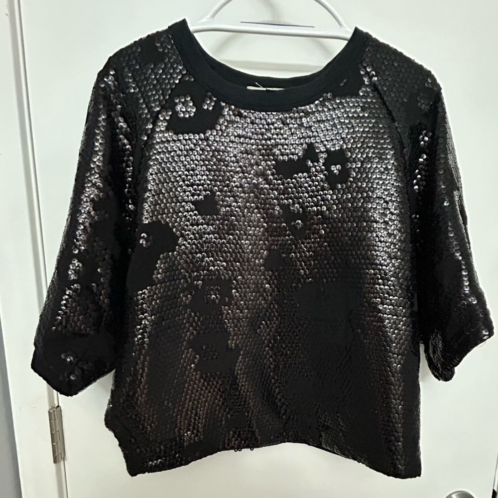 See By Chloe Sequinned Animal Print top size 8